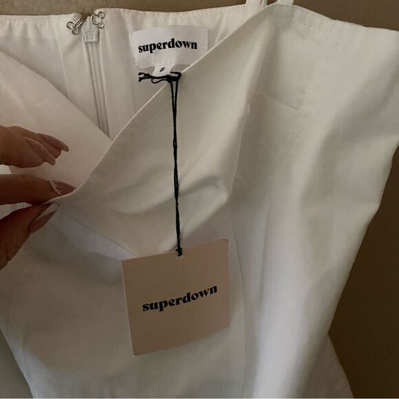 Superdown Wrenlee Mini Dress in White cargo pocket Revolve new S - Picture 7 of 10